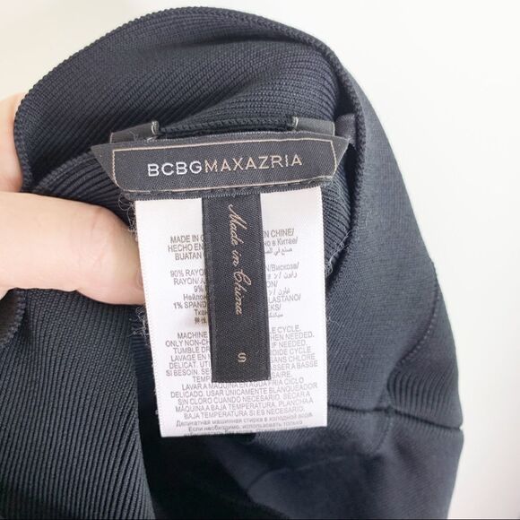 BCBGMaxAzria SIMONE TEXTURED POWER SKIRT Bandage Black Sz S - Picture 7 of 10